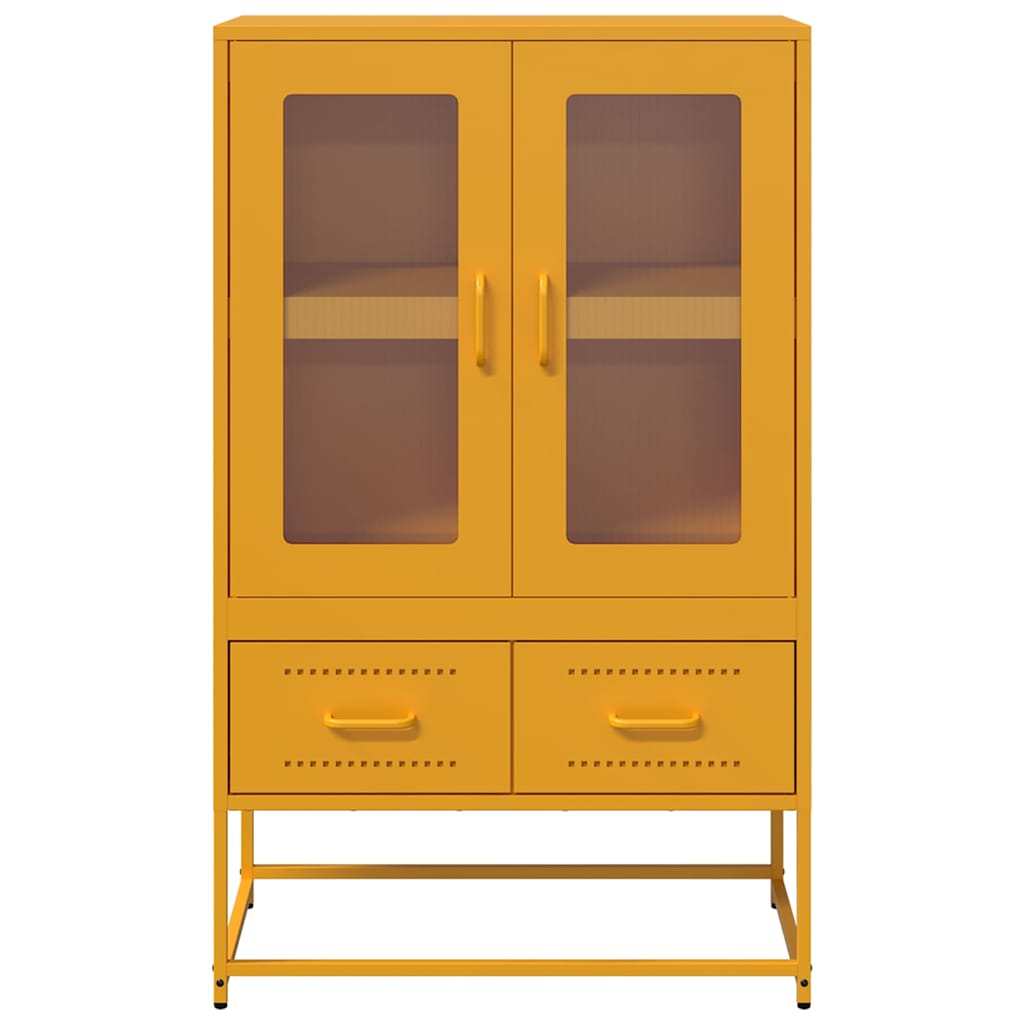 Highboard Mustard Yellow 68x39x111.5 cm Steel